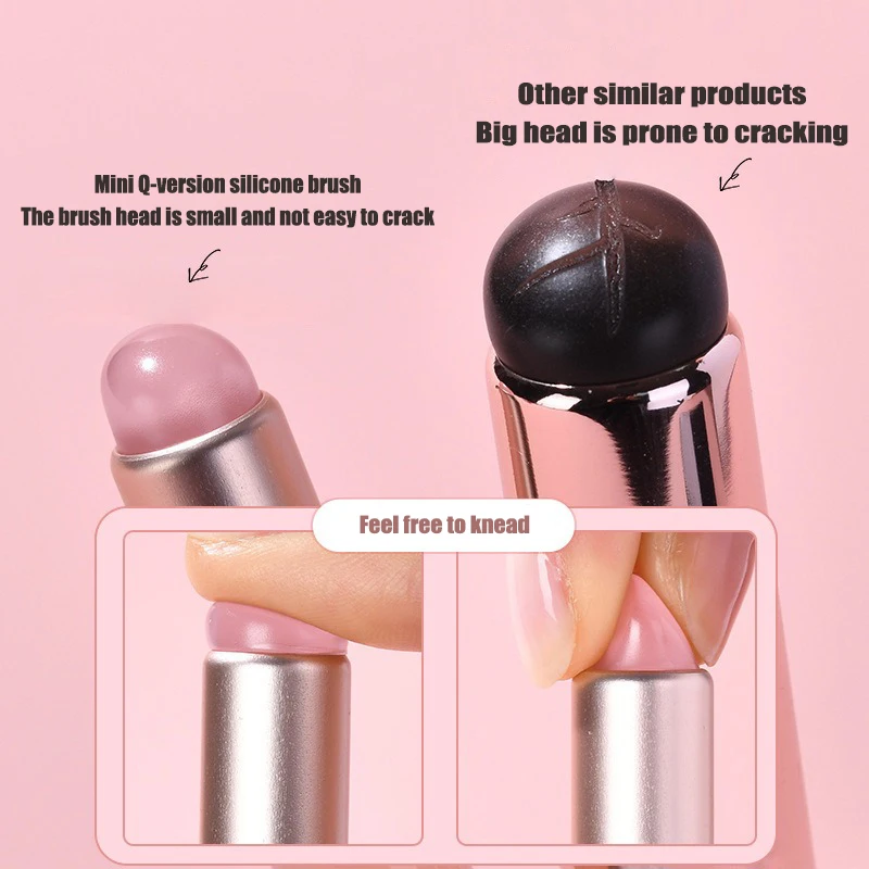 ゼリーピンクネイルアートシリコンブラシ再利用可能なミラーパウ - Contour Palette Stick のレビューと価格