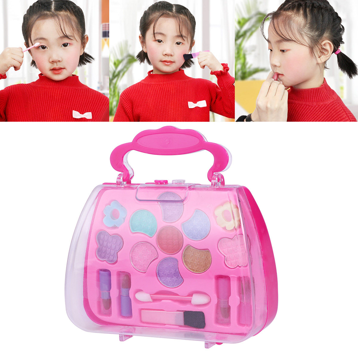 子供用メイクケース、いちごの形、女の子向け、旅行用、持ち運び - Beauty Makeup Vanity Set のレビューと価格