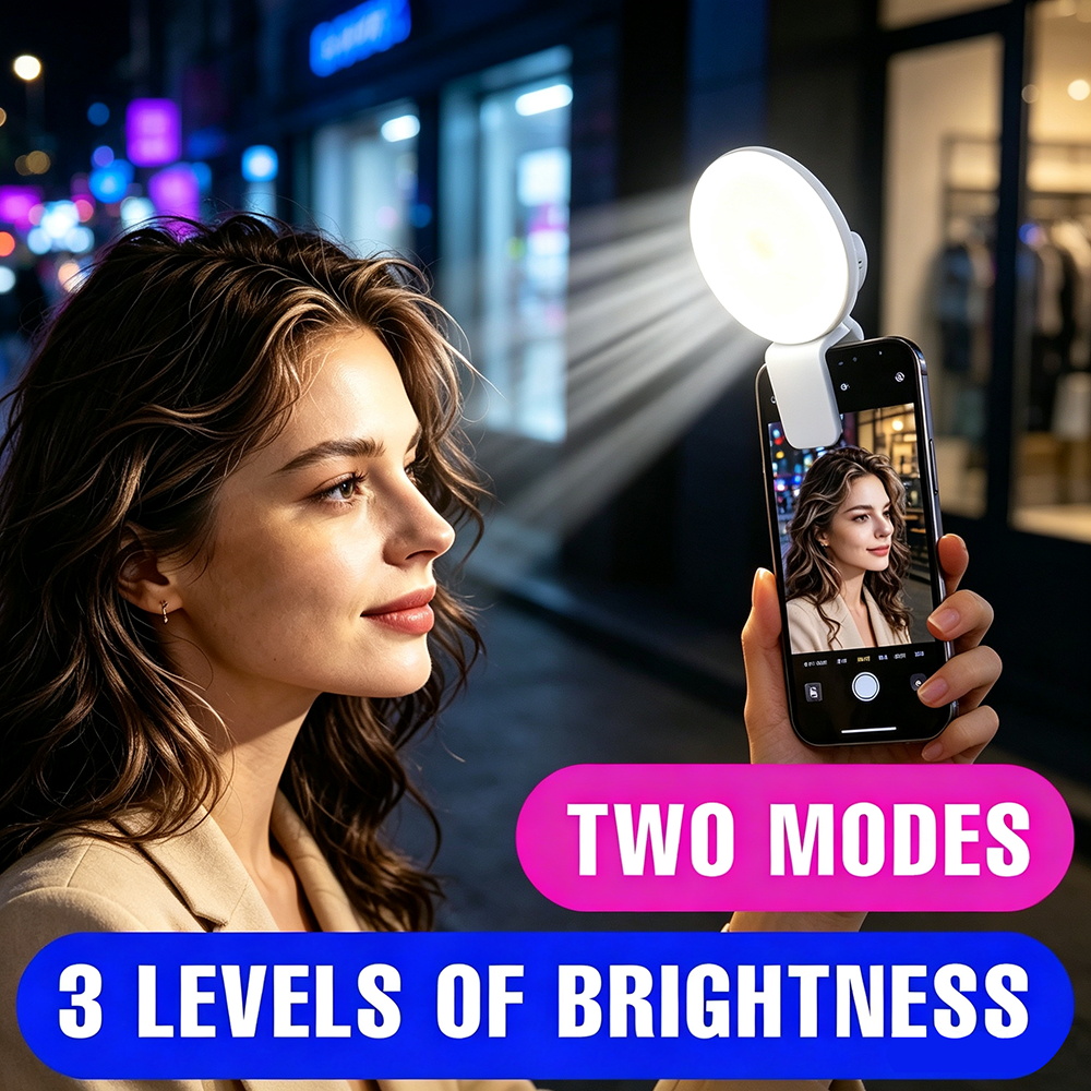 ポータブルクリップオン自撮り補助光 充電式スマホ用ビューティ - Beauty No Makeup のレビューと価格