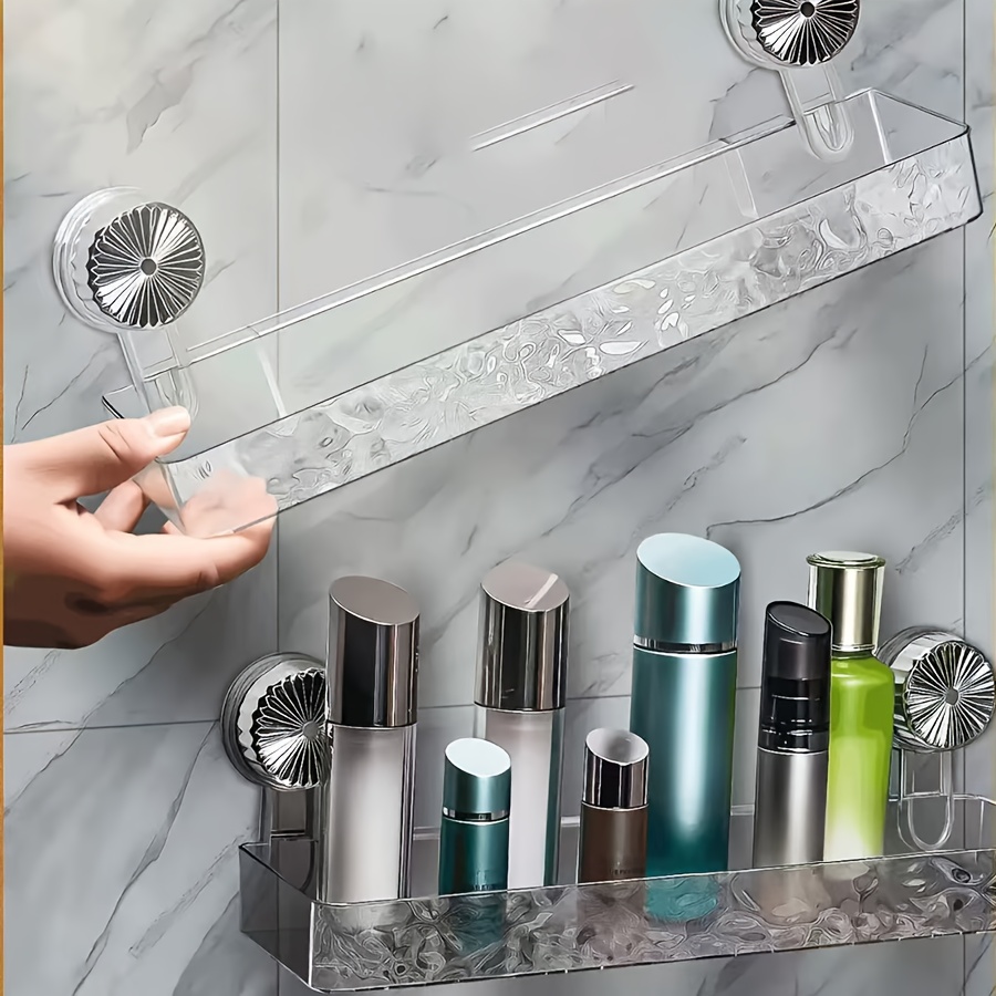 水波模様の吸盤式壁掛け美容収納ラック2点セット、中空クイック - Beauty Makeup Vanity Set のレビューと価格